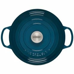 Le Creuset 5.5 Qt. Round Signature Cast Iron Dutch Oven With Stainless Steel Knob | Deep Teal -Cookware Sets Sales 2023 ls2501 267dss 3
