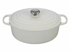 Le Creuset 6.75 Qt. Oval Signature Dutch Oven With Stainless Steel Knob | White