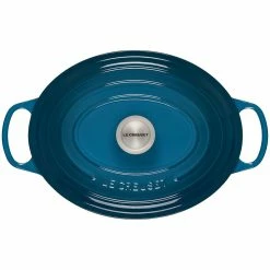 Le Creuset 6.75 Qt. Oval Signature Dutch Oven With Stainless Steel Knob | Deep Teal -Cookware Sets Sales 2023 ls2502 317dss 3