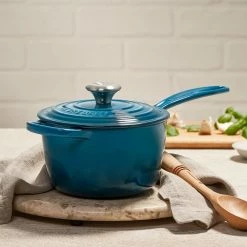 Le Creuset 1.75 Qt. Signature Enameled Cast Iron Saucepan With Stainless Steel Knob | Deep Teal -Cookware Sets Sales 2023 ls2518 167dss 5