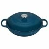 Le Creuset 3.5 Qt. Signature Braiser With Stainless Steel Knob | Deep Teal