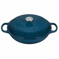 Le Creuset 3.5 Qt. Signature Braiser With Stainless Steel Knob | Deep Teal