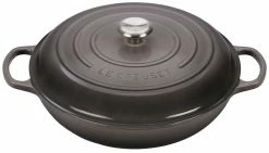 Le Creuset 5 Qt. Signature Enameled Cast Iron Braiser With Stainless Steel Knob | Oyster Grey
