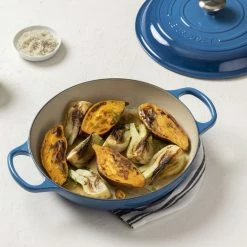 Le Creuset 3.5 Qt. Signature Enameled Cast Iron Braiser With Stainless Steel Knob | Marseille Blue -Cookware Sets Sales 2023 mars 1