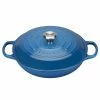 Le Creuset 2.25 Qt. Signature Enameled Cast Iron Braiser With Stainless Steel Knob | Marseille Blue