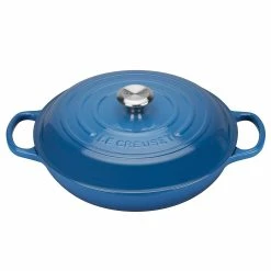 Le Creuset 2.25 Qt. Signature Enameled Cast Iron Braiser With Stainless Steel Knob | Marseille Blue