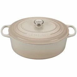 Le Creuset 9.5 Qt. Oval Signature Dutch Oven With Stainless Steel Knob | Meringue White