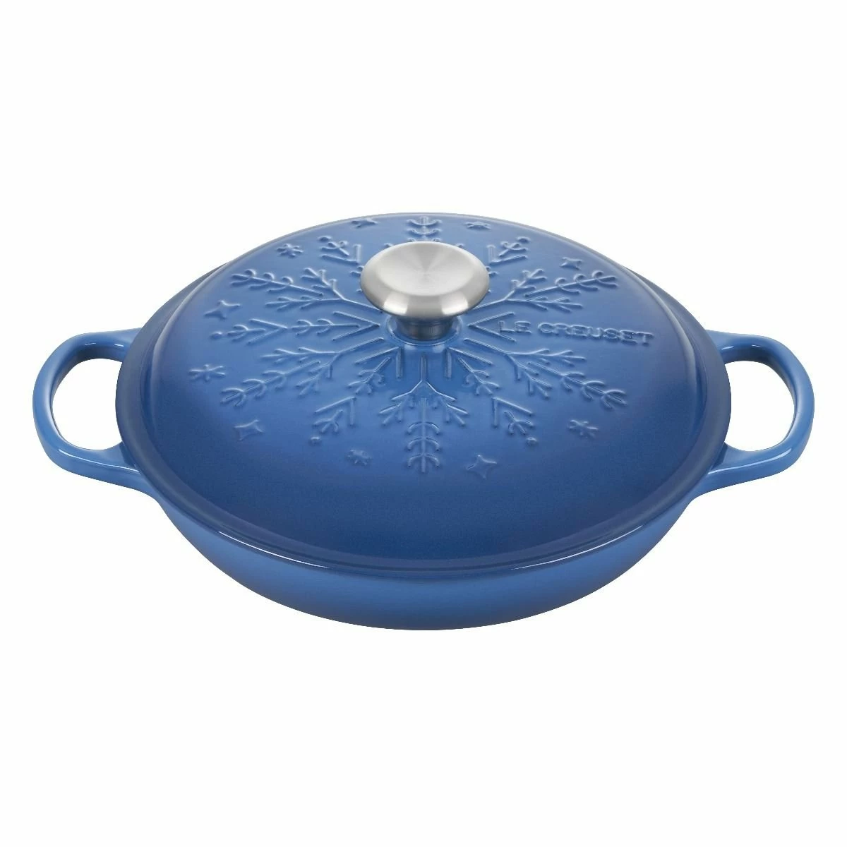 Le Creuset 2.25 Qt. Signature Braiser With Stainless Steel Knob | Noel (Marseille Blue) 1 Le Creuset 2.25 Qt. Signature Braiser With Stainless Steel Knob | Noel (Marseille Blue)
