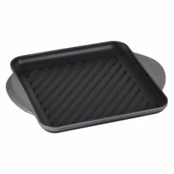Le Creuset 9.5" Square Signature Enameled Cast Iron Grill Pan | Oyster Grey