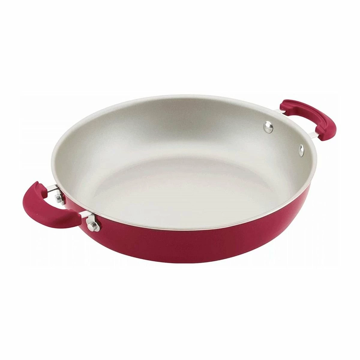 Rachael Ray 8-Piece Enameled Stacking Cookware Set | Red Shimmer 6 Rachael Ray 8-Piece Enameled Stacking Cookware Set | Red Shimmer - Image 6