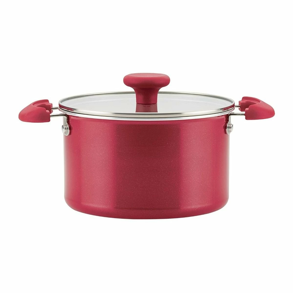 Rachael Ray 8-Piece Enameled Stacking Cookware Set | Red Shimmer 9 Rachael Ray 8-Piece Enameled Stacking Cookware Set | Red Shimmer - Image 9