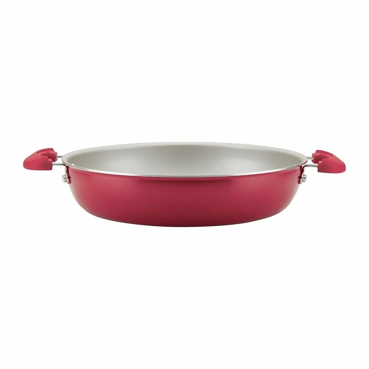 Rachael Ray 8-Piece Enameled Stacking Cookware Set | Red Shimmer 7 Rachael Ray 8-Piece Enameled Stacking Cookware Set | Red Shimmer - Image 7