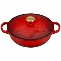 Le Creuset 2.5Qt Signature Cocotte Eiffel Tower Collection | Cerise