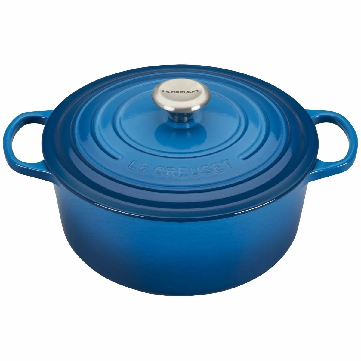 Le Creuset 5.5 Qt. Round Signature Cast Iron Dutch Oven With Stainless Steel Knob | Marseille Blue 1 Le Creuset 5.5 Qt. Round Signature Cast Iron Dutch Oven With Stainless Steel Knob | Marseille Blue