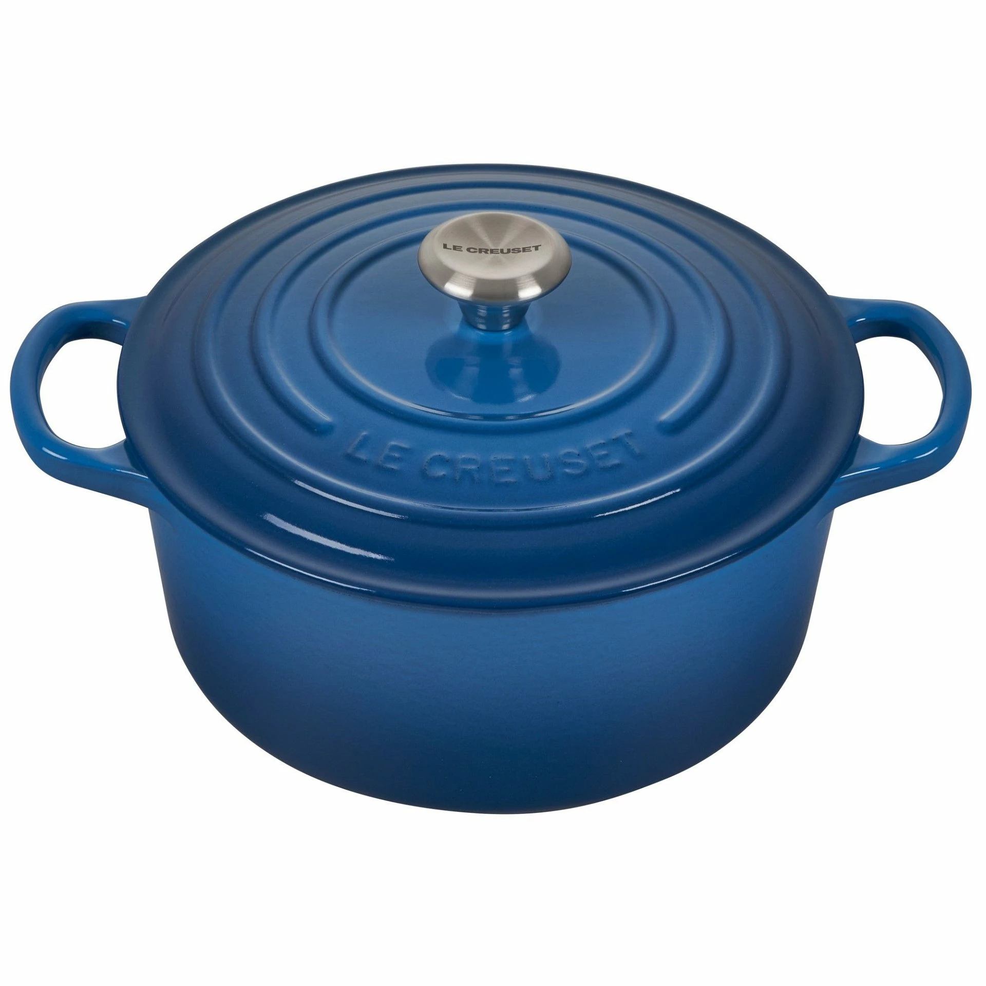 Le Creuset 3.5 Qt. Round Signature Dutch Oven With Stainless Steel Knob | Marseille Blue 1 Le Creuset 3.5 Qt. Round Signature Dutch Oven With Stainless Steel Knob | Marseille Blue