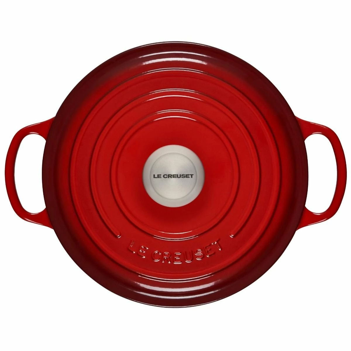 Le Creuset 4.5 Qt. Round Signature Dutch Oven With Stainless Steel Knob | Cerise/Cherry Red 3 Le Creuset 4.5 Qt. Round Signature Dutch Oven With Stainless Steel Knob | Cerise/Cherry Red - Image 3