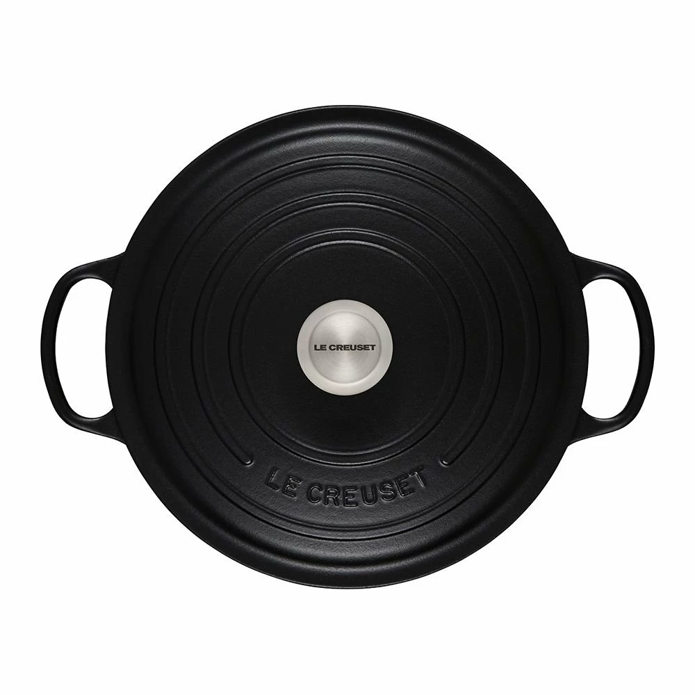Le Creuset 7.25 Qt. Round Signature Dutch Oven With Stainless Steel Knob | Licorice 3 Le Creuset 7.25 Qt. Round Signature Dutch Oven With Stainless Steel Knob | Licorice - Image 3