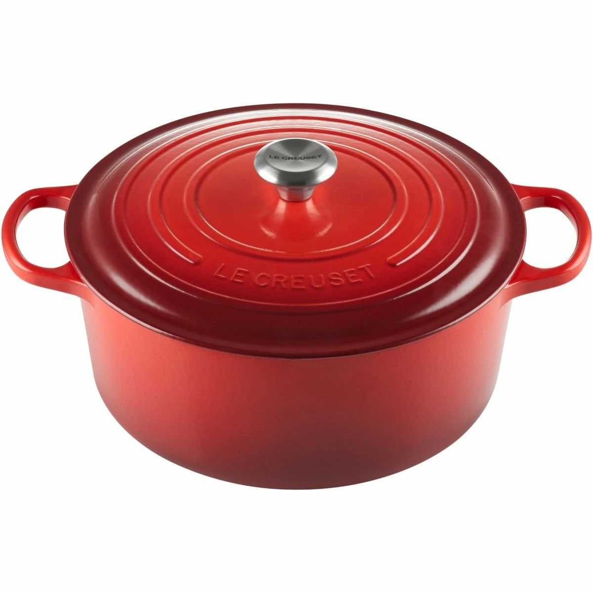 Le Creuset 9 Qt. Round Signature Dutch Oven With Stainless Steel Knob | Cerise/Cherry Red 1 Le Creuset 9 Qt. Round Signature Dutch Oven With Stainless Steel Knob | Cerise/Cherry Red