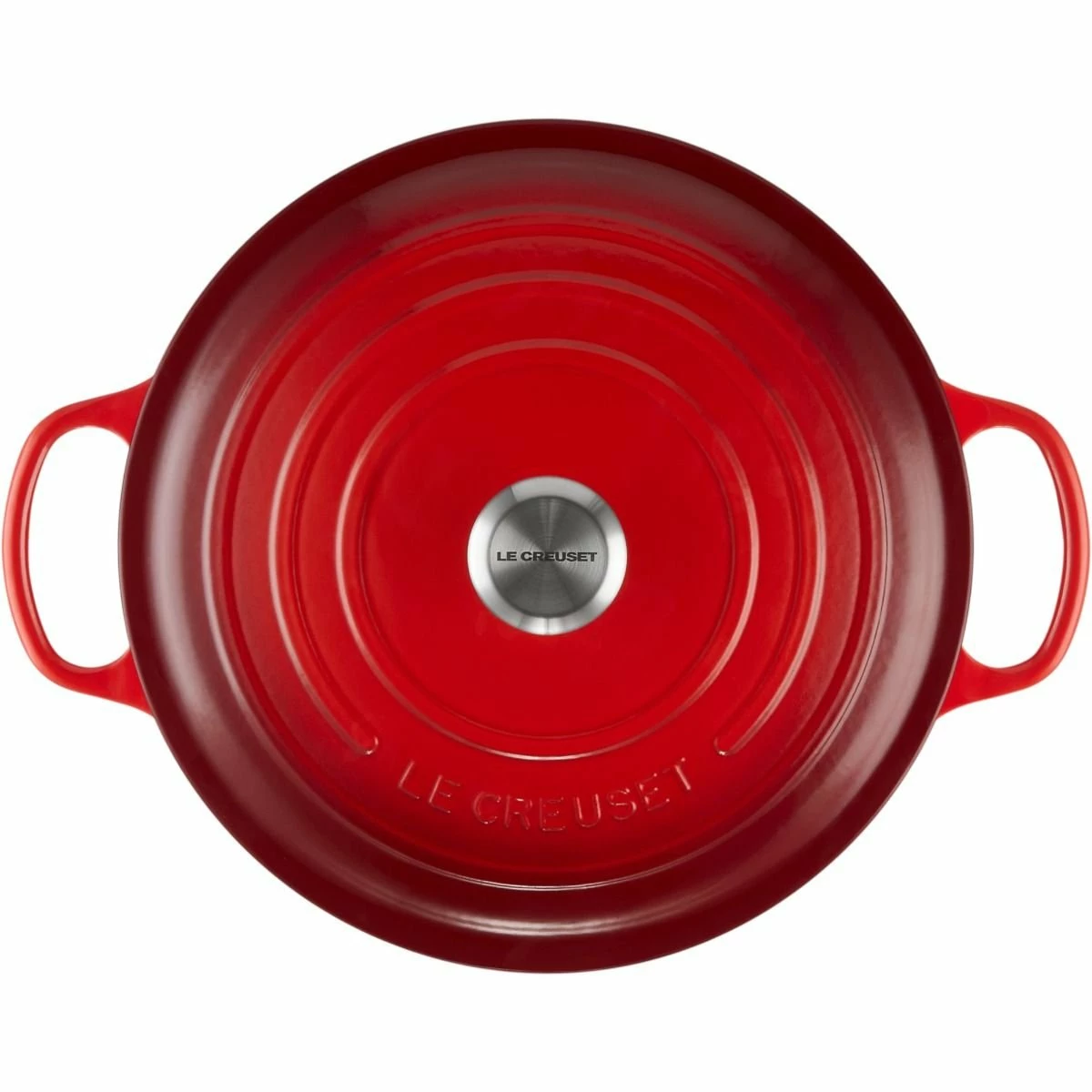 Le Creuset 9 Qt. Round Signature Dutch Oven With Stainless Steel Knob | Cerise/Cherry Red 3 Le Creuset 9 Qt. Round Signature Dutch Oven With Stainless Steel Knob | Cerise/Cherry Red - Image 3