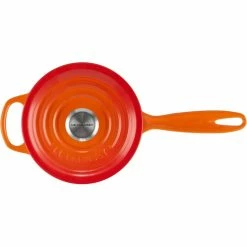 Le Creuset 1.75 Qt. Signature Enameled Cast Iron Saucepan With Stainless Steel Knob | Flame Orange -Cookware Sets Sales 2023 rs11969 signature iron handle saucepan 160400s