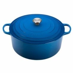 Le Creuset 13.25 Qt. Round Signature Cast Iron Dutch Oven With Stainless Steel Knob | Marseille Blue