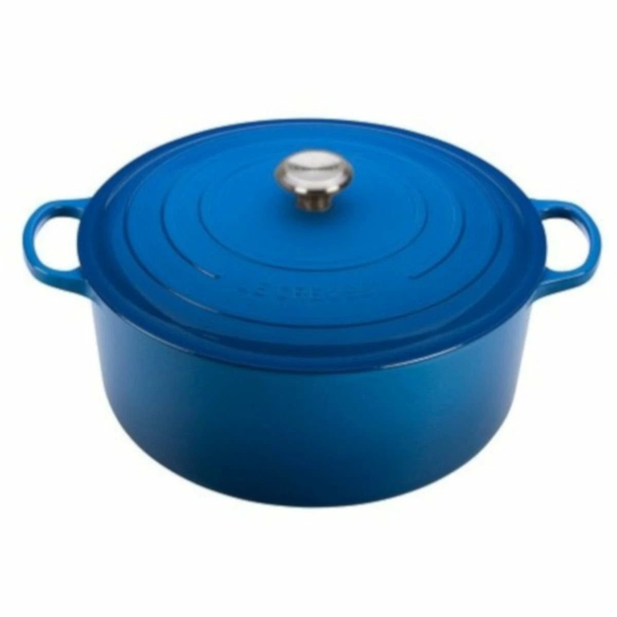 Le Creuset 13.25 Qt. Round Signature Cast Iron Dutch Oven With Stainless Steel Knob | Marseille Blue 1 Le Creuset 13.25 Qt. Round Signature Cast Iron Dutch Oven With Stainless Steel Knob | Marseille Blue