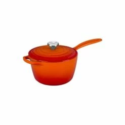 Le Creuset 2.25 Qt. Signature Enameled Cast Iron Saucepan With Stainless Steel Knob | Flame Orange