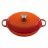 Le Creuset 5 Qt. Signature Enameled Cast Iron Braiser With Stainless Steel Knob | Flame Orange