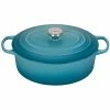 Le Creuset 6.75 Qt. Oval Signature Dutch Oven With Stainless Steel Knob | Caribbean Blue