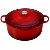 Le Creuset 13.25 Qt. Round Signature Cast Iron Dutch Oven With Stainless Steel Knob | Cerise/Cherry Red