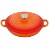 Le Creuset 1.5 Qt. Signature Enameled Cast Iron Braiser With Stainless Steel Knob | Flame Orange