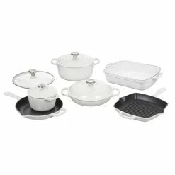 Le Creuset 10-Piece Signature Cookware Set With Stainless Steel Knobs | White