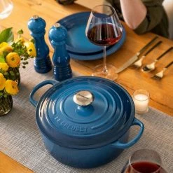 Le Creuset 5.5 Qt. Round Signature Cast Iron Dutch Oven With Stainless Steel Knob | Marseille Blue 11 Le Creuset 5.5 Qt. Round Signature Cast Iron Dutch Oven With Stainless Steel Knob | Marseille Blue -Cookware Sets Sales 2023 rs16006 0921 lecreuset lifestyle 43