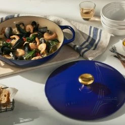 Le Creuset 3.5Qt Signature Braiser Eiffel Tower Collection | Indigo -Cookware Sets Sales 2023 rs16310 le creuset eiffeltowerindigobraiser recipe ret lpr