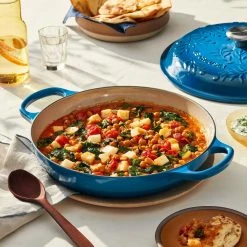 Le Creuset Olive Branch Collection 3.5 Qt. Signature Braiser | Marseille -Cookware Sets Sales 2023 rs16888 220511 lecreuset olivebranchbraiser recipesqret