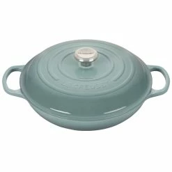 Le Creuset 3.5 Qt. Signature Enameled Cast Iron Braiser With Stainless Steel Knob | Sea Salt