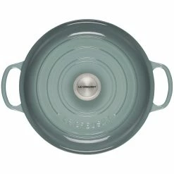 Le Creuset 3.5 Qt. Signature Enameled Cast Iron Braiser With Stainless Steel Knob | Sea Salt -Cookware Sets Sales 2023 rs17080 ls2532 30717ss 3 lpr