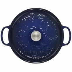 Le Creuset Olive Branch Collection 3.5 Qt. Signature Braiser | Indigo Blue -Cookware Sets Sales 2023 rs17124 ls2532 3078ob 3