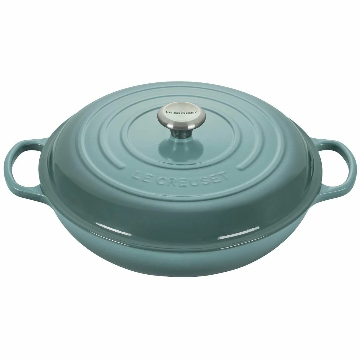 Le Creuset 5 Qt. Signature Enameled Cast Iron Braiser With Stainless Steel Knob | Sea Salt 1 Le Creuset 5 Qt. Signature Enameled Cast Iron Braiser With Stainless Steel Knob | Sea Salt
