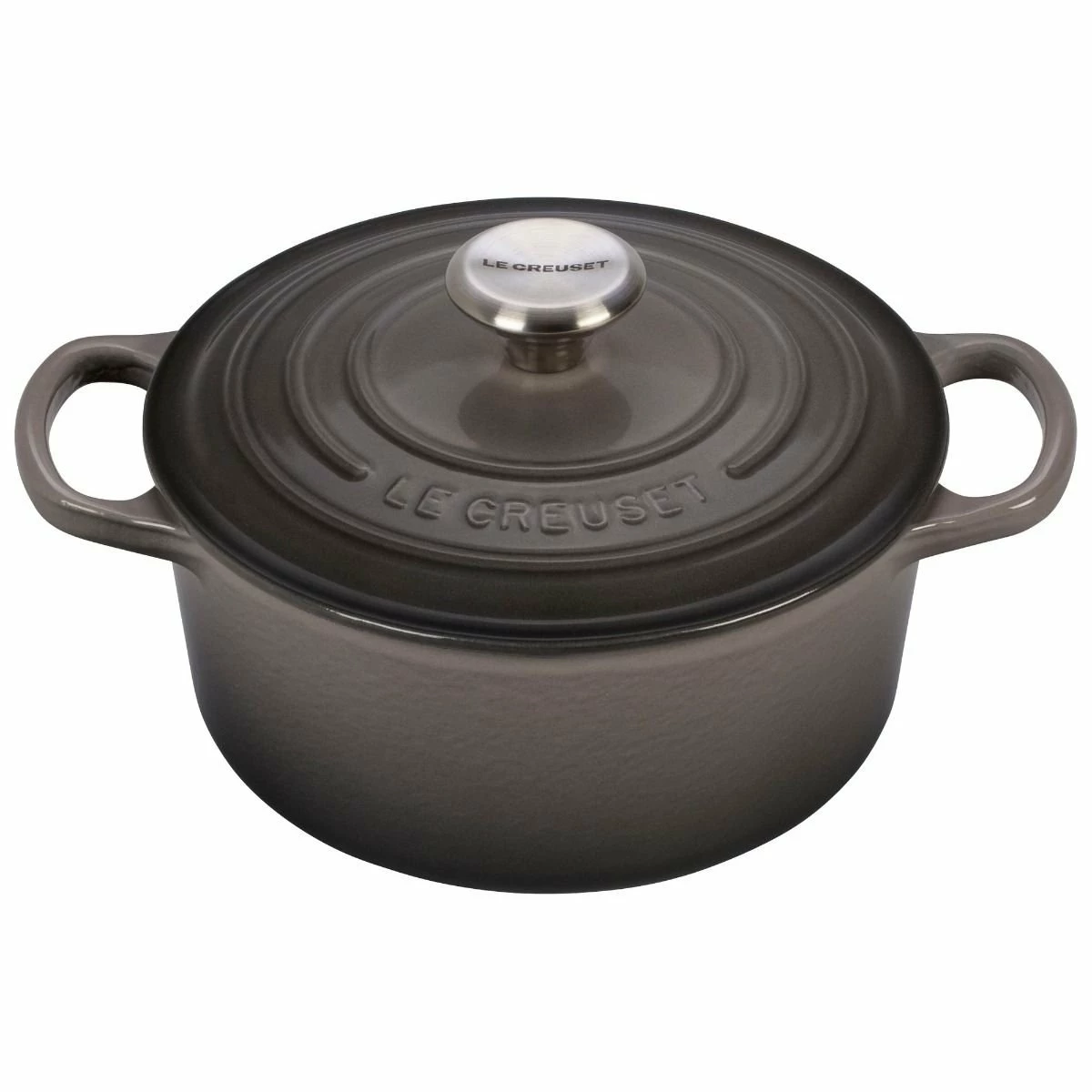 Le Creuset 2 Qt. Round Signature Cast Iron Dutch Oven With Stainless Steel Knob | Oyster Grey 1 Le Creuset 2 Qt. Round Signature Cast Iron Dutch Oven With Stainless Steel Knob | Oyster Grey