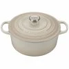 Le Creuset 5.5 Qt. Round Signature Cast Iron Dutch Oven With Stainless Steel Knob | Meringue White