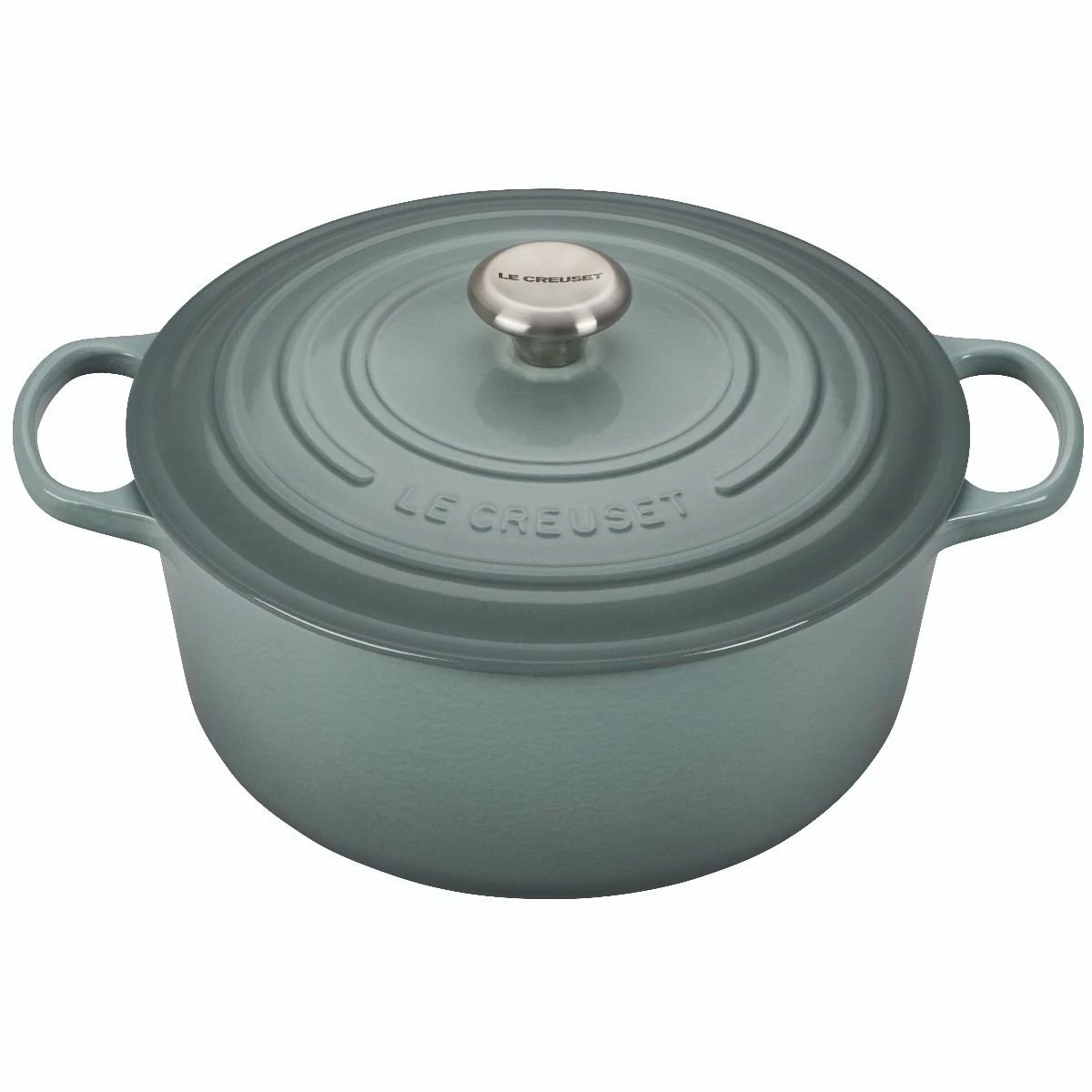 Le Creuset 7.25 Qt. Round Signature Dutch Oven With Stainless Steel Knob | Sea Salt 1 Le Creuset 7.25 Qt. Round Signature Dutch Oven With Stainless Steel Knob | Sea Salt