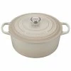 Le Creuset 9 Qt. Round Signature Dutch Oven With Stainless Steel Knob | Meringue White