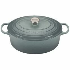 Le Creuset 6.75 Qt. Oval Signature Dutch Oven With Stainless Steel Knob | Sea Salt