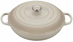 Le Creuset 5 Qt. Signature Enameled Cast Iron Braiser With Stainless Steel Knob | Meringue White