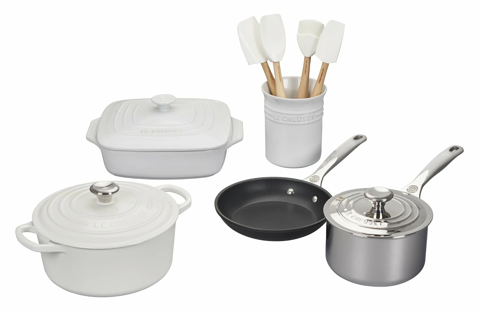 Le Creuset 12-Piece Mixed Material Set | White 1 Le Creuset 12-Piece Mixed Material Set | White