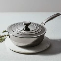 Le Creuset 2 Qt. Stainless Steel Saucier Pan With Lid -Cookware Sets Sales 2023 saucier2