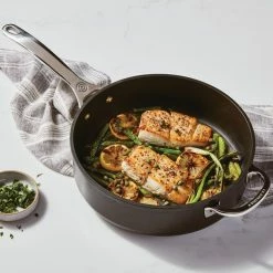 Le Creuset 4.25 Qt. Sauté Pan With Glass Lid | Toughened Nonstick Pro -Cookware Sets Sales 2023 saute