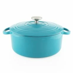 Chantal 3 Qt. Round Cast Iron Dutch Oven | Sea Blue