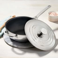 Le Creuset 3.5 Qt. Nonstick Saucier Pan | Stainless Steel -Cookware Sets Sales 2023 ssp6300 24 3